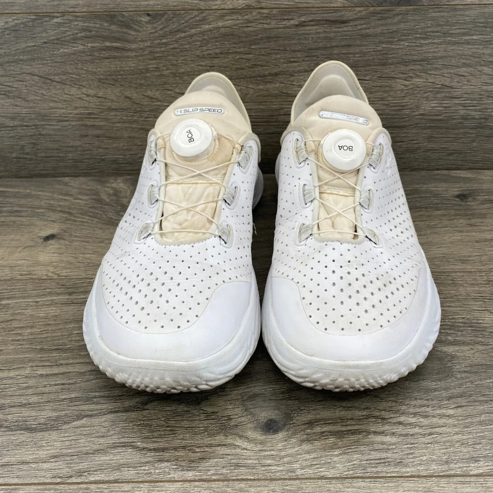 Under Armour Flow SlipSpeed Training Shoes Mens 7.5 Wmns 9 White BOA Perforated